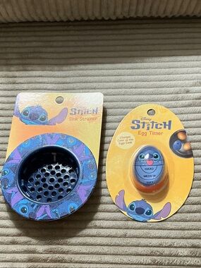 Disney Stitch Kitchen Sink Strainer and Egg Timer - Blue, Purple, Orange